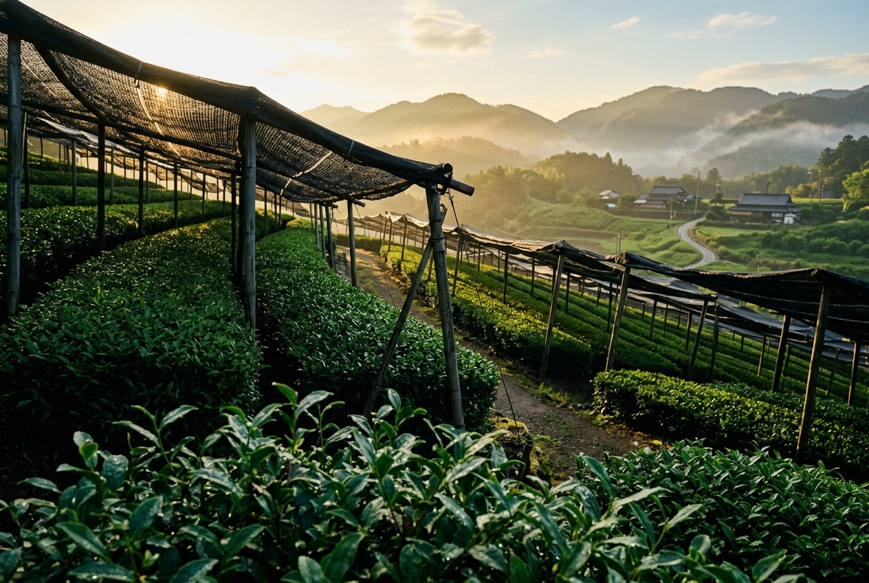 Japanische Gyokuro Teeplantage